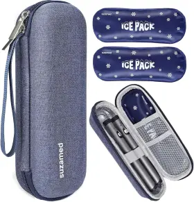 Suzamed 313115094056 Insulin Cooler Travel Case With 2 Ice Packs Portable Eva Diabetes I