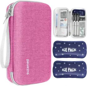 Suzamed 69fb5e8bdd929b3e29dc17ea Insulin Cooler Travel Case Eva Insulation Medicine Kit With 2 Ice Packs