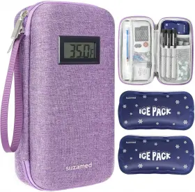 Su02001-purple-temp Suzamed Insulin Cooler Travel Case Eva Insulation Large Purple-temp