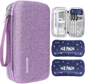 Suz-ic02 Suzamed Insulin Cooler Travel Case Eva Insulation Medicine Kit With 2 Ice Pack