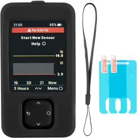 Swiatla 445000760722 Dexcom G7 Receiver Case With Wrist Lanyard And 2pcs Screen Protector Black