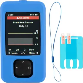 Swiatla 445037643630 Dexcom G7 Receiver Case With Wrist Lanyard And 2pcs Screen Protector Blue