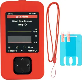 Swiatla 711181022773 Dexcom G7 Receiver Case With Neck Lanyard And 2pcs Screen Protector Red