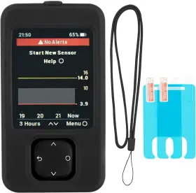 Swiatla 744110768367 Dexcom G7 Receiver Case With Neck Lanyard And 2pcs Screen Protector Black