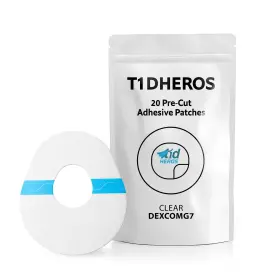 T1dheros 199874567983 Dexcom G7 Stelo Adhesive Patches 20 Pack Waterproof Cgm Overpatch Clear