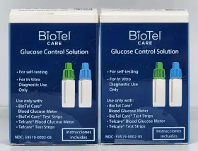 Telcare 859519002056 Biotel Glucose Control Solution 4 Vials New In Boxes Expires 2024/2025 #2