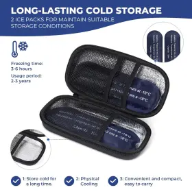 Theluckytag 331788105818 Insulin Cooler Travel Case - Insulated Portable Diabetic Organizer With 2 Reu #3