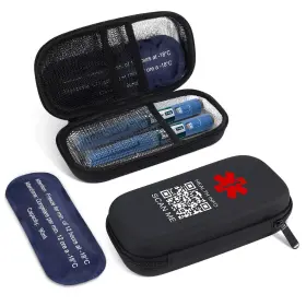 Theluckytag 331788105818 Insulin Cooler Travel Case - Insulated Portable Diabetic Organizer With 2 Reu