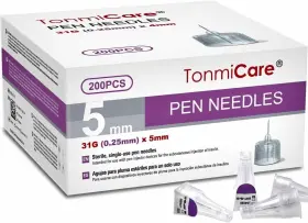 Ipn-31-5 Tonmicare Pen Tips 31g X 5mm Universal Fit 200/bx Sterile Comfort Not Cluco-care