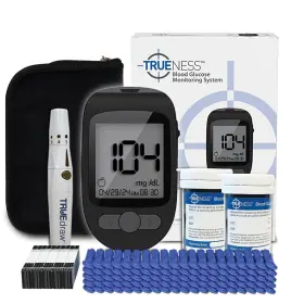 Trueness 810057410772 Meter With 100 Strips Lancets And Blood Glucose Bundle