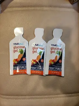 Trueplus 021292004415 Glucose Gel Fruit Punch 3 Pouches - 32 Ml Each