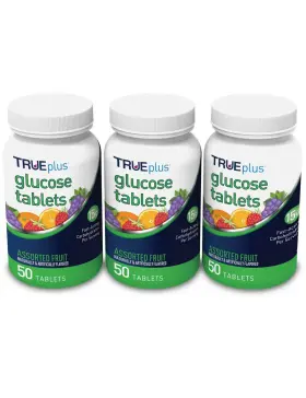 Trueplus 810057410130 Glucose Assorted Flavor Grape Raspberry Orange - 50ct Bottle 3 Pack