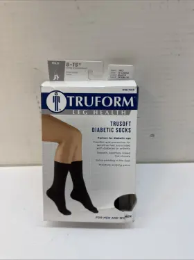 19074 Truform Leg Health Xtra Largel Black Diabetic Socks For Men And Women 8-15mm Hg #2