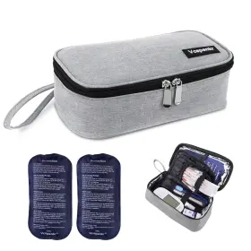 Vcspenkr 410462839059 Insulin Cooler Travel Case Diabetic Medicine Carrying Bag With 2 200g Ice
