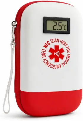 Vivelle Medical International 860011190387 Safetag 24h Insulin Cooler Travel Case With Nfc Id Tsa Approved Di