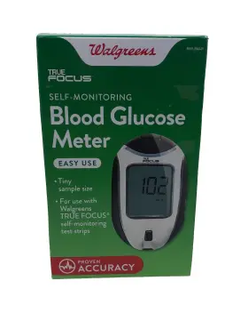 Walgreens True Focus 311917188065 Self Monitoring Blood Glucose Meter Battery Logbook Case