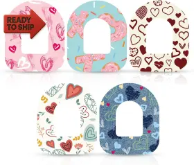 Xihircd 313110394380 25pcs Adhesive Patches For Omnipod 5 Waterproof Insulin Sensor Covers Heart St
