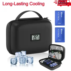Xinjue-002 Xinjue 745780394054 Insulin Cooler Travel Case W Temperature Display Tsa Approved Diabetic Cool Bag