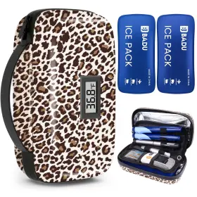 Xinjue Xj-ng2603 Insulin Cooler Travel Case Tsa Approved Diabetic Medication Cooling Bag Leopard