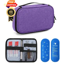 Cayw10102 Yarwo 2026 Upgraded Insulin Cooler Travel Case With 2 Ice Packs Purple