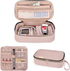 Cayw10802 Yarwo Diabetic Travel Case For Blood Glucose Monitor Test Strips Insulin Syrin