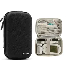 Yhency 767645774962 Hard Shell Diabetic Supplies Bag Carrying Case Organizer For Diabetes Testing