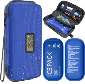 3537 Ylemnf Insulin Cooler Travel Case Tsa Approved Diabetic Medicine Cooling Bag Blue