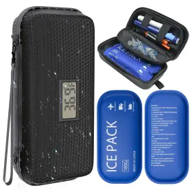 Insu-2527 Ylemnf Insulin Cooler Travel Case Tsa Approved Diabetic Medicine Cooling Bag Black