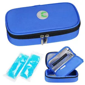 Youshares 670046517826 Insulin Cooler Travel Case - Medication Diabetic 4 Piece Set Blue