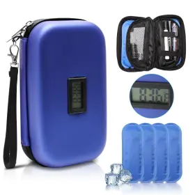 Yds-001 Zhaoyao Insulin Cooler Travel Case Diabetes With Temperature Display Blu