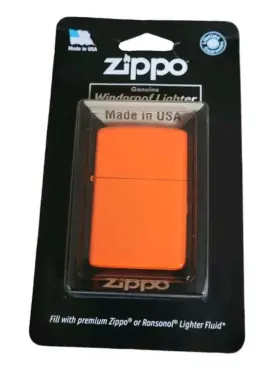 Zippo 041689151423 Windproof Lighter Neon Orange Made In Bradford Pa. Usa