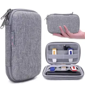 Hzyisida022 Zz Hzyisida Hard Shell Nylon Diabetic Supplies Case Mesh Pocket Organizers Travel Kits S