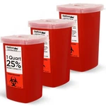 1 Quart Size (pack Of 3) Oakridge Products Sharps Container With Flip Lid Fo. Fixed Price $17.36.
