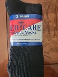 Med Care (3) Pairs Diabetic Socks Casual Black/grey/blue Size 10-13 Usa. Fixed Price $13.99.