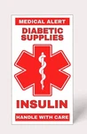 Insulin - Diabetic Supplies Medical Alert Equipment Luggage Tag Handle W/ Care. Fixed Price $9.99.