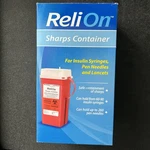 Relion Sharps Container For Insulin Syringes, Needles And Lancets Open Box. Fixed Price $14.00.