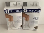 2 Pairs Truform Trusoft Diabetic Socks Large White Compression 8-15 Mmhg Nob. Fixed Price $16.90.