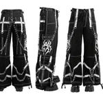 Men's Fashion Gothic Spider Baggy Style Straps Zip Chains Punk Rock Cargo Pants. Fixed Price $82.65.