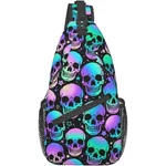 Sugar Skull Rose Crossbody Backpack Travel Hiking Chest Daypack Sling Bag. Fixed Price $34.99.