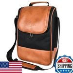 Freshore Wine Leather Tote Cooler Insulated Bag - Luxury 2 Bottle Carrier Desig. Fixed Price $85.80.