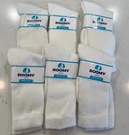 Roomy New Diabetic Socks Pairs Sz 6-8 White Crew Stretch Tops Usa. Fixed Price $18.32.