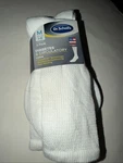 Dr Scholl's Men's Diabetic & Circulatory Socks Crew Large White Size 7-12 4 Pack. Fixed Price $17.99.