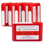 6 Pack Portable Sharps Container For Travel 3.9 X 0.8 2.2 Inches, 70ML, Red. Fixed Price $19.31.
