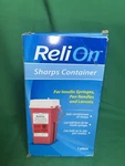 Relion Sharps Container For Insulin Syringes, Needles And Lancets Open Box. Fixed Price $11.99.