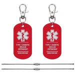 2 Pack 1 Diabetic Insulin Dependent Tag, Handle With Care For Bags Luggage.... Fixed Price $15.85.