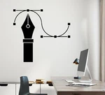 Wall Decal Pen Calligraphy Design Letter Lines Decor Vinyl Sticker (ED2115). Fixed Price $67.99.
