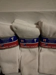 Rodex Crew Socks White Men's Size 10-13 Cotton Polyester Cushioned Pks. Fixed Price $32.75.