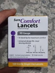 Sure Comfort Sterile Single Use Lancets 30 Gauge Universal Design 100 Ct New. Fixed Price $7.79.