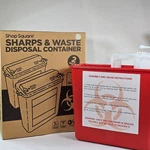 Shop Square Sharps Waste Disposal Container 1 Box Quart Red Biohazard EN-S0-50. Fixed Price $11.99.