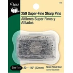 Dritz 250 Super-fine Sharp Pins, Size 20, 1-1/4 Inch. Fixed Price $9.25.